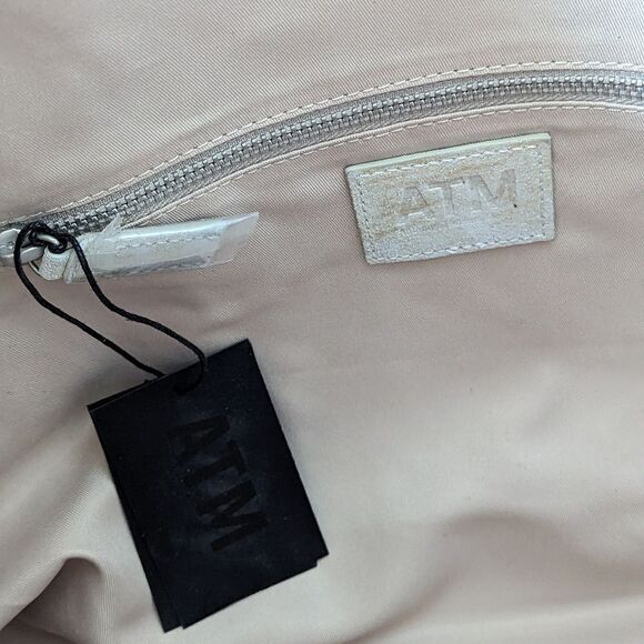 ATM NWT Anthony Thomas Melillo Metallic Nubuck Leather Tote in Beige Gold - Picture 12 of 15